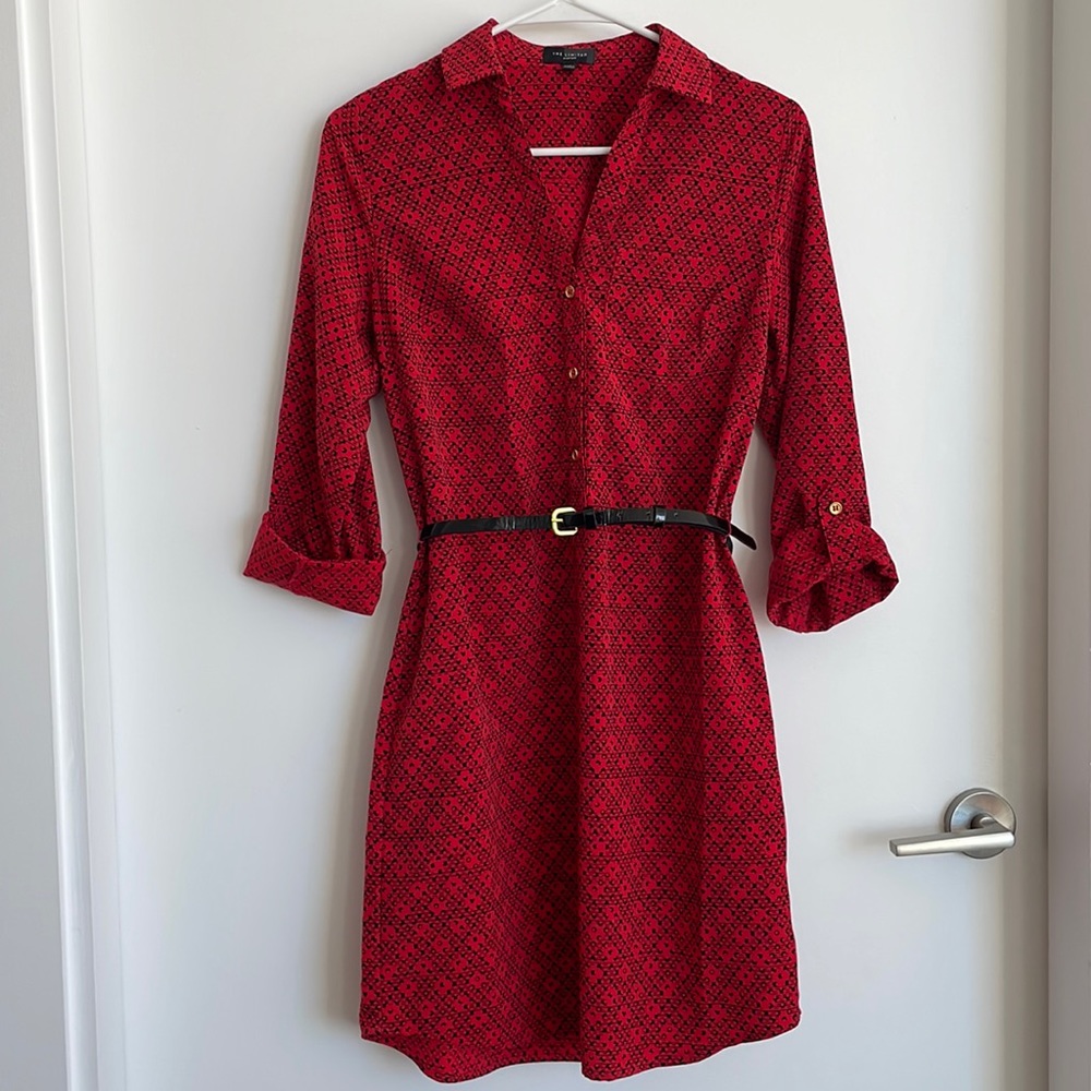 The Limited Ashton belted button-up blouse dress